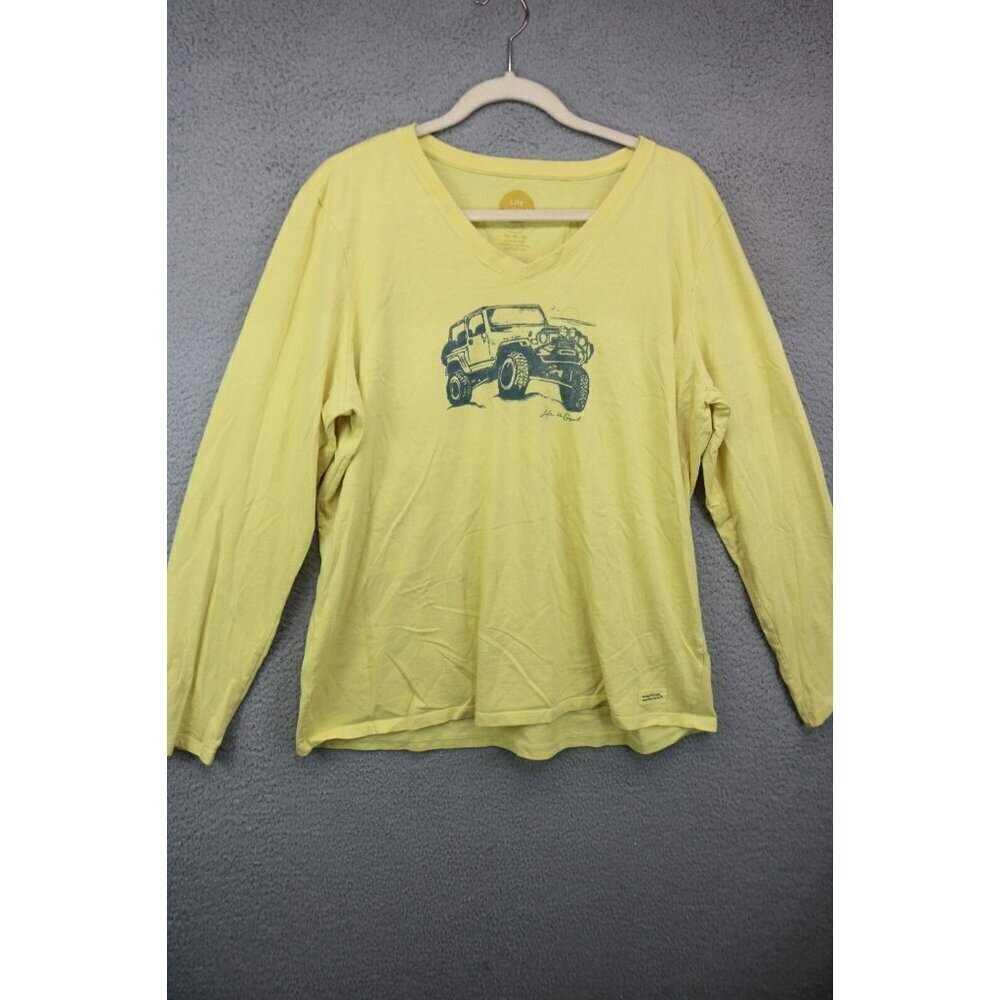 Life is Good Crusher Tee Long Sleeves-Jeep-Size XL